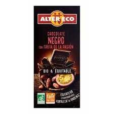 CHOCOLATE NEGRO CON FRUTA DE LA PASION 100G